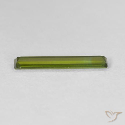 0.62캐럿 천연 흙빛 녹색 전기석, 바게트, VVS