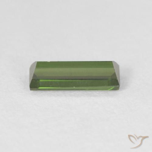 0.60캐럿 천연 미디엄 그린 전기석, 바게트, VVS