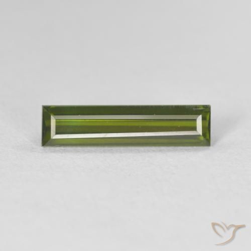 1.00ct 자연스러운 흙빛 녹색 전기석, 바게트, VVS