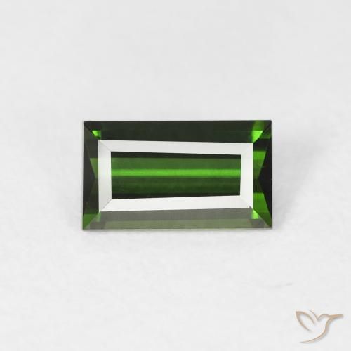 0.82ct 자연스러운 흙빛 녹색 전기석, 바게트, VVS