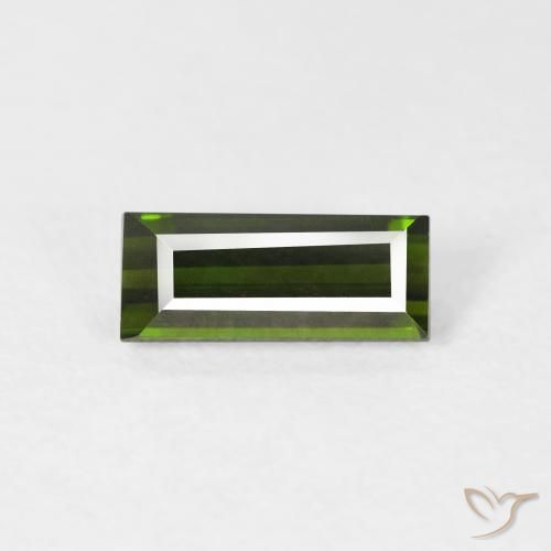 0.95ct 자연스러운 포레스트 그린 전기석, 바게트, VVS