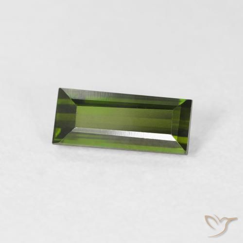 0.95캐럿 천연 포레스트 그린 전기석, 바게트, VVS