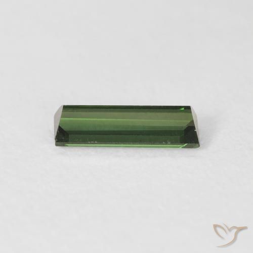 0.61캐럿 천연 짙은 녹색 전기석, 바게트, VVS