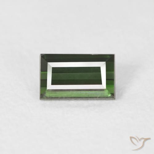 0.47ct 자연스러운 포레스트 그린 전기석, 바게트, VVS