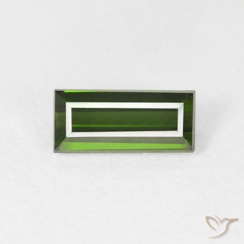 0.99ct 자연스러운 포레스트 그린 전기석, 바게트, VVS