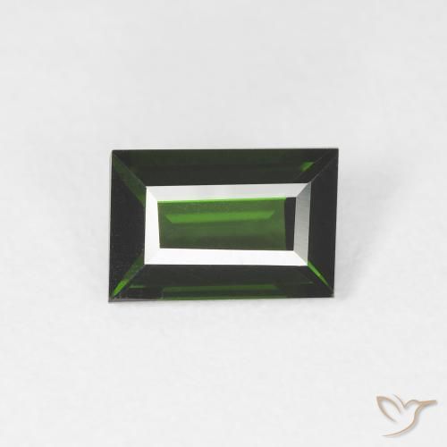 1.23ct 자연스러운 포레스트 그린 전기석, 바게트, VVS