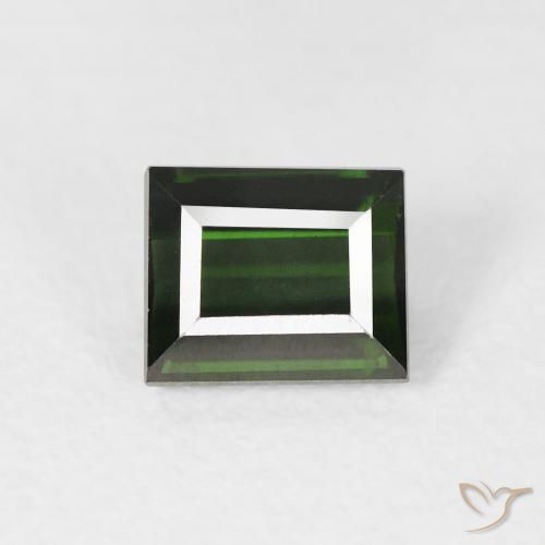 1.14ct 자연스러운 짙은 녹색 전기석, 바게트, VVS