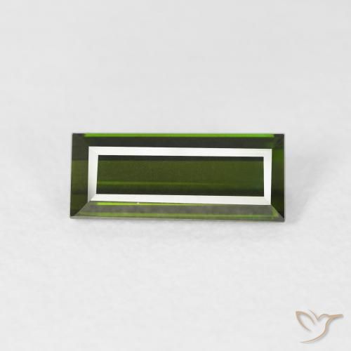 1.24ct 자연스러운 포레스트 그린 전기석, 바게트, VVS
