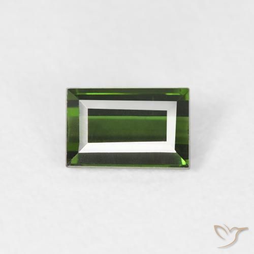 0.45ct 자연스러운 흙빛 녹색 전기석, 바게트, VVS