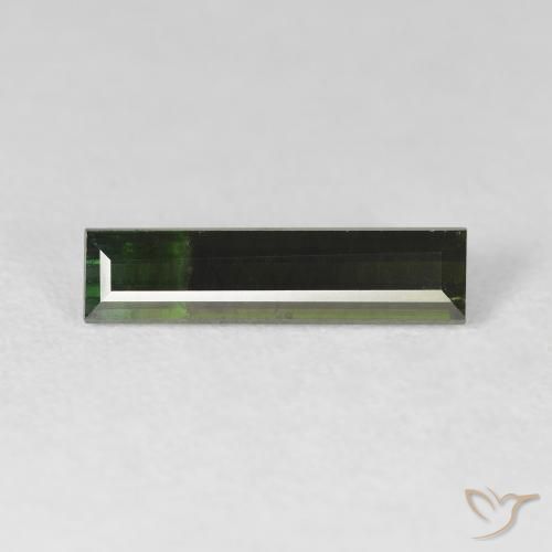 1.61ct 자연스러운 매우 진한 녹색 전기석, 바게트, VS