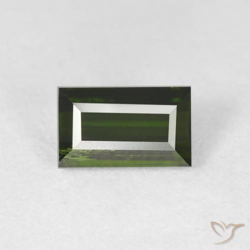 1.71ct 자연스러운 포레스트 그린 전기석, 바게트, VS