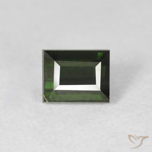 0.88ct 자연스러운 짙은 녹색 전기석, 바게트, VS