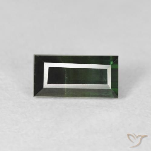 1.14ct 자연스러운 매우 진한 녹색 전기석, 바게트, VS