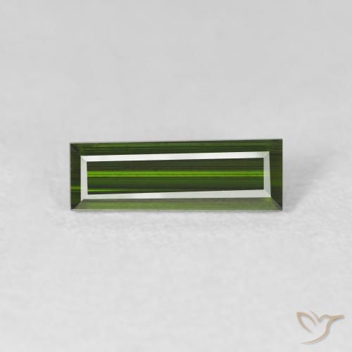 1.07ct 자연스러운 딥그린 전기석, 바게트, VS