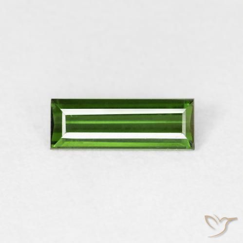 0.53ct 자연스러운 짙은 녹색 전기석, 바게트, VVS-VS