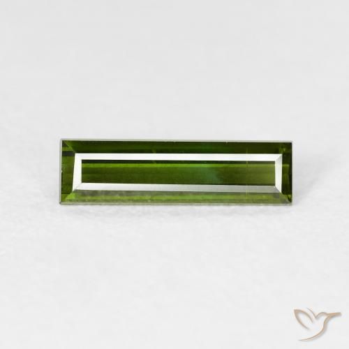 0.83ct 자연스러운 흙빛 녹색 전기석, 바게트, VVS-VS