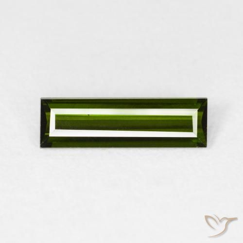 0.87ct 자연스러운 짙은 녹색 전기석, 바게트, VVS-VS