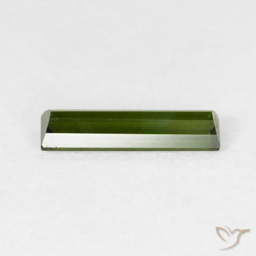 0.76캐럿 천연 짙은 녹색 전기석, 바게트, VVS-VS