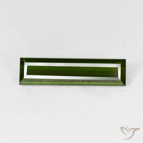 1.59ct 자연스러운 포레스트 그린 전기석, 바게트, VVS