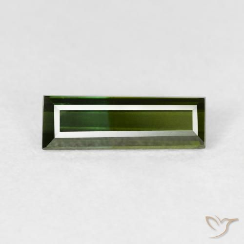 0.95ct 자연스러운 포레스트 그린 전기석, 바게트, VVS