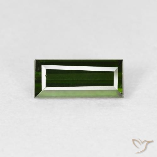 0.98ct 자연스러운 흙빛 녹색 전기석, 바게트, VVS