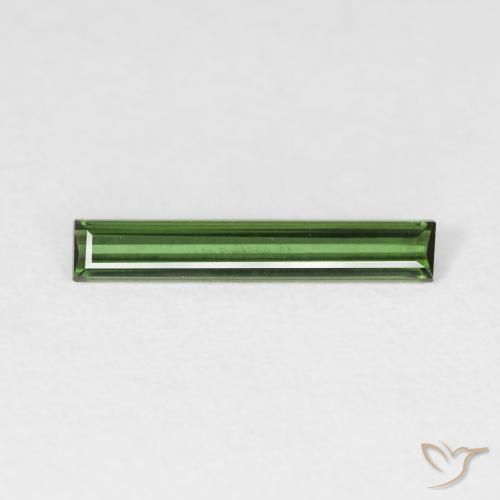 0.57ct 자연스러운 딥그린 전기석, 바게트, VVS
