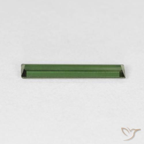 0.57캐럿 천연 딥그린 전기석, 바게트, VVS