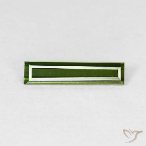 0.70ct 자연스러운 흙빛 녹색 전기석, 바게트, VVS
