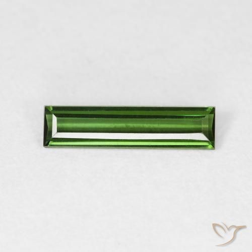 0.51ct 자연스러운 흙빛 녹색 전기석, 바게트, VVS