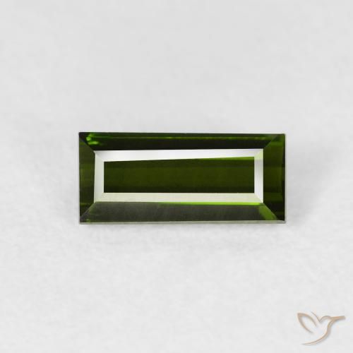 0.77ct 자연스러운 딥그린 전기석, 바게트, VVS