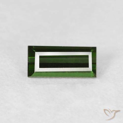 0.48ct 자연스러운 딥그린 전기석, 바게트, VVS