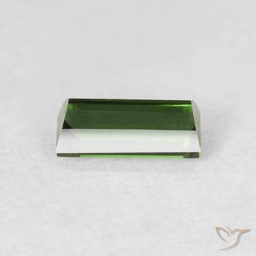 0.48캐럿 천연 딥그린 전기석, 바게트, VVS