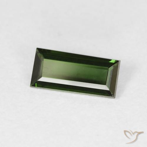 0.71캐럿 천연 짙은 녹색 전기석, 바게트, VVS