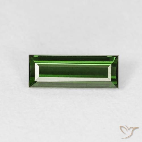 0.85ct 자연스러운 딥그린 전기석, 바게트, VVS