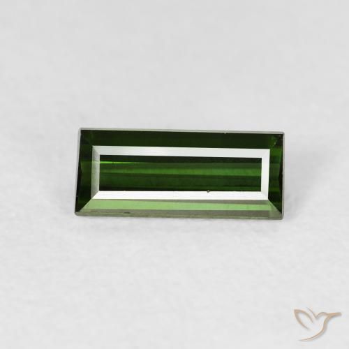 0.83ct 자연스러운 포레스트 그린 전기석, 바게트, VVS