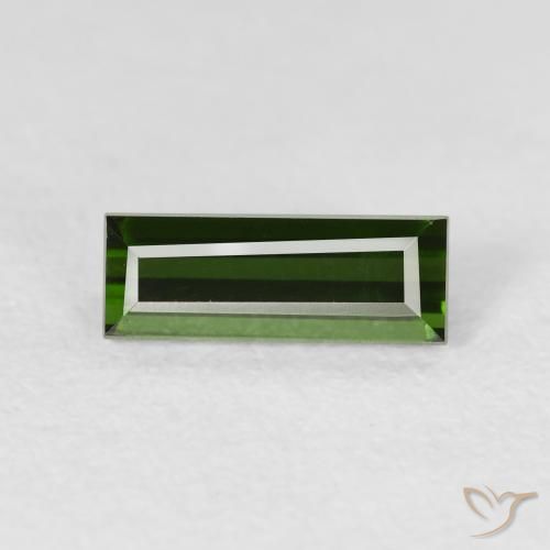 0.95ct 자연스러운 포레스트 그린 전기석, 바게트, VVS