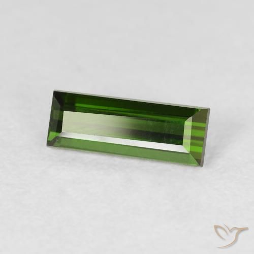 0.95캐럿 천연 포레스트 그린 전기석, 바게트, VVS