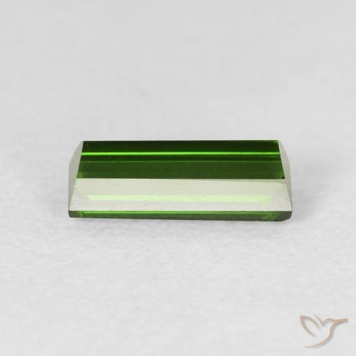 0.95캐럿 천연 포레스트 그린 전기석, 바게트, VVS