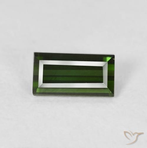 0.95ct 자연스러운 따뜻한 녹색 전기석, 바게트, VVS