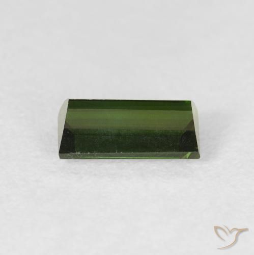0.95캐럿 천연 따뜻한 녹색 전기석, 바게트, VVS