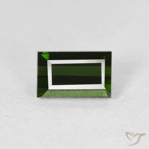 0.90ct 자연스러운 딥그린 전기석, 바게트, VVS