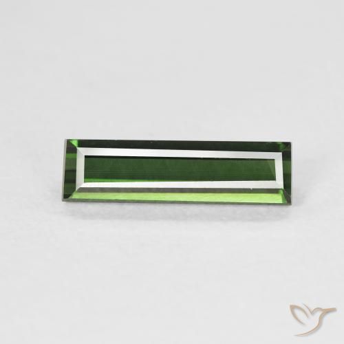 1.11ct 자연스러운 짙은 녹색 전기석, 바게트, VVS