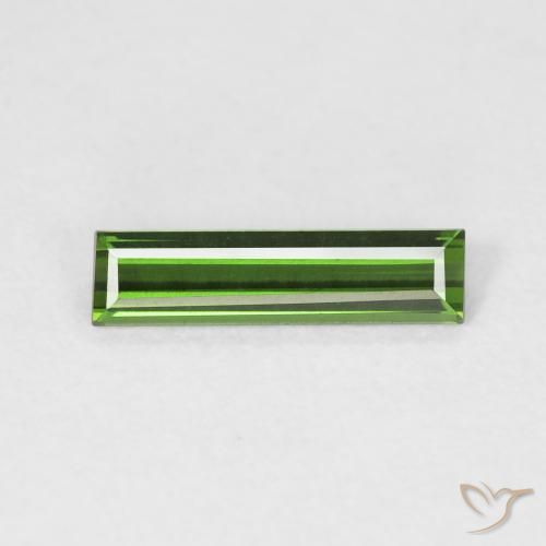 0.61ct 자연스러운 딥그린 전기석, 바게트, VVS