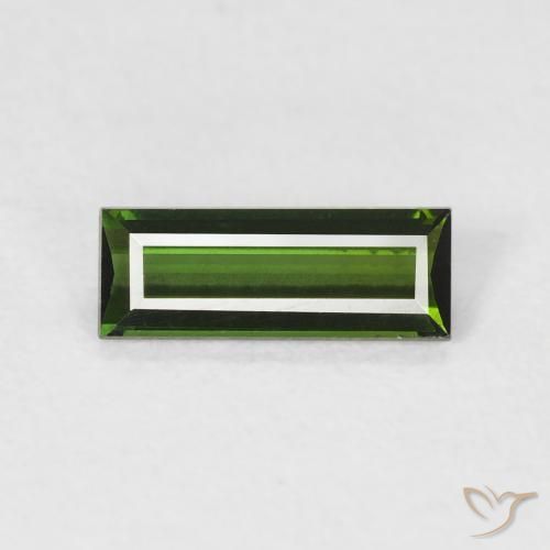 0.59ct 자연스러운 포레스트 그린 전기석, 바게트, VVS