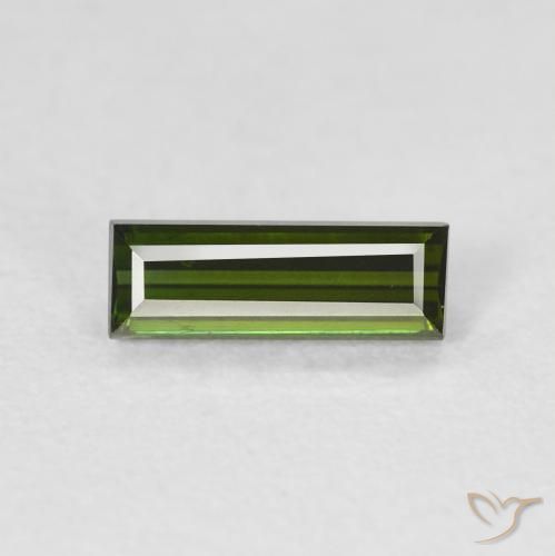 0.66ct 자연스러운 딥그린 전기석, 바게트, VVS