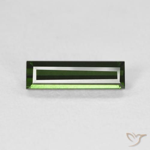 1.20ct 자연스러운 딥그린 전기석, 바게트, VVS