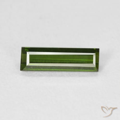 0.67ct 자연스러운 황록색 전기석, 바게트, VVS
