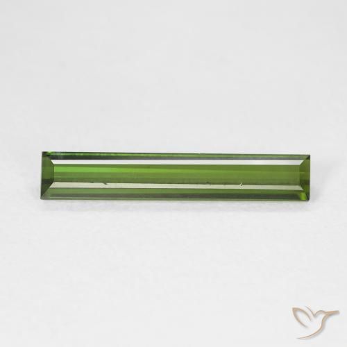 1.39ct 자연스러운 딥그린 전기석, 바게트, VVS
