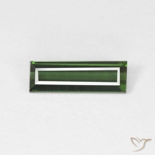 0.77ct 자연스러운 흙빛 녹색 전기석, 바게트, VVS