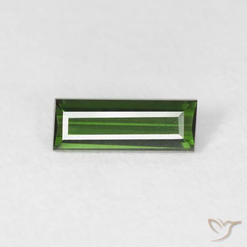 0.57ct 자연스러운 딥그린 전기석, 바게트, VVS